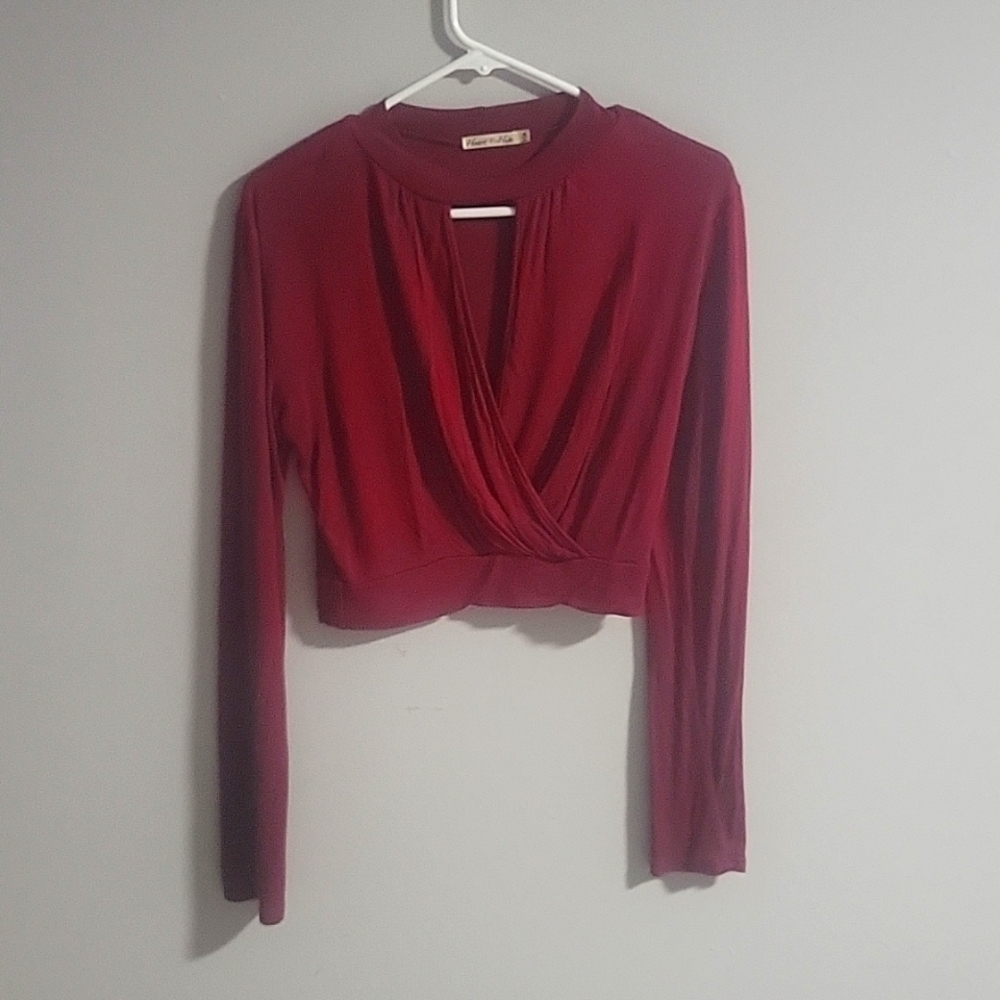 Long Sleeve crop top, long sleeve top, size medium